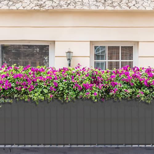 Image of Sunnylaxx Balcony Privacy Screen for Protection 90 x 1000 cm, Privacy Screen, Fence for Balcony Balcony PES for Balcony Garden Terrace, with Eyelets and Strap, Anthracite