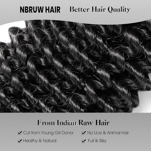 Human Hair Bundles 20 22 24 26 Inch Deep Wave Bundles Human Hair 12A 4 Bundles Human Hair 100% Unprocessed Virgin Deep Curly Human Hair Bundles Deals Real Human Hair Extensions Natural Black - Image 5
