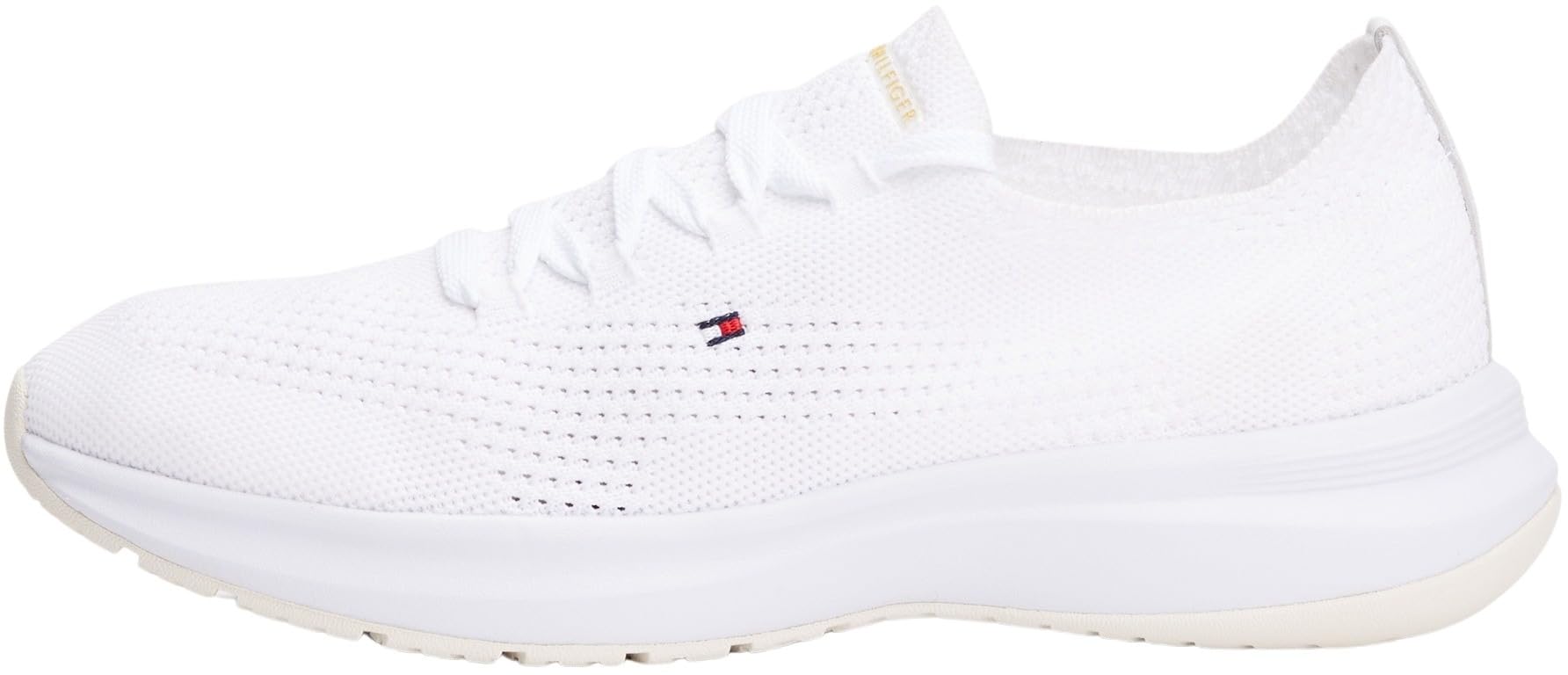 Tommy Hilfiger Women’s Knit Low Top Runner Trainers, White (White), 6.5