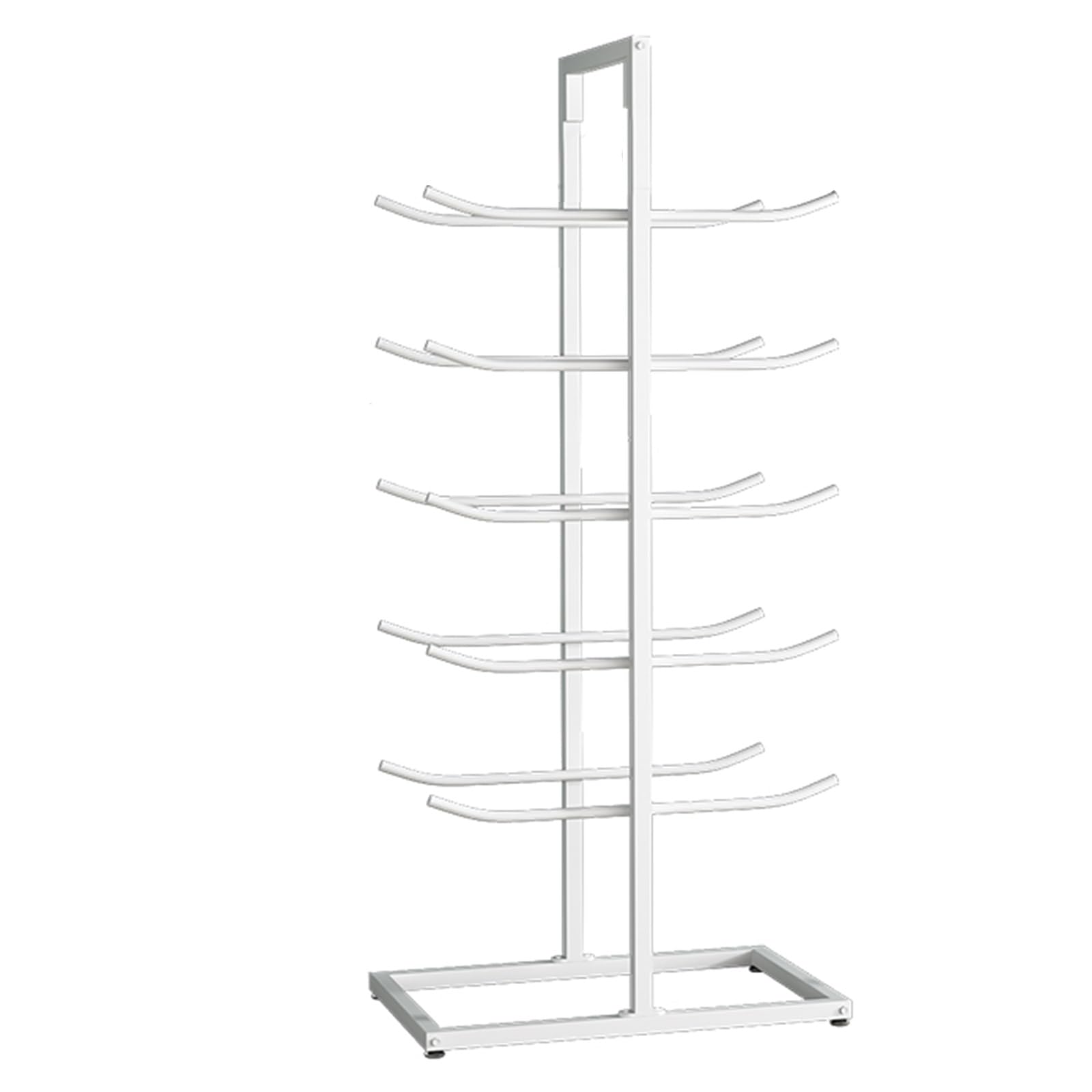 Organizador de esterillas de yoga de 5 niveles con ganchos: almacenamiento que ahorra espacio para rodillos de espuma, cuerdas para saltar, bandas de resistencia y correas elásticas. Estante compact