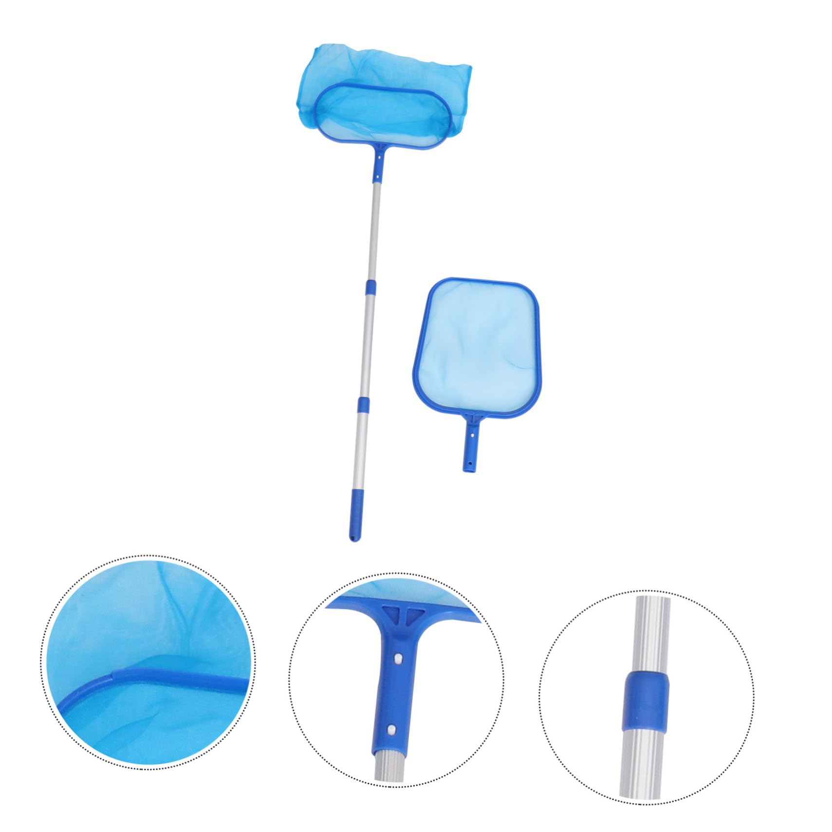 Red de Salvamento para Piscinas Varilla Telescópica de Aluminio, Red para Limpiar Hojas y Residuos en Piscinas, Estanques y Fuentes