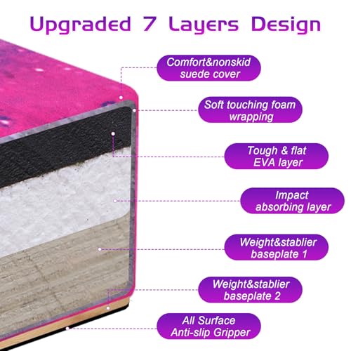 FC FUNCHEER 8FT Folding Balance Beam -Gymnastics Floor Beam - Gymnastics Equipment- Anti-Slip Bottom - Suede Cover - Carry Bag for Kids/Adults Home & Gym Center - Thumbnail 3