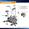 Marcy Exercise Upright Fan Bike for Cardio Training, Adjustable Recumbent Bike, Stationary Bikes For Home, Black AIR-1