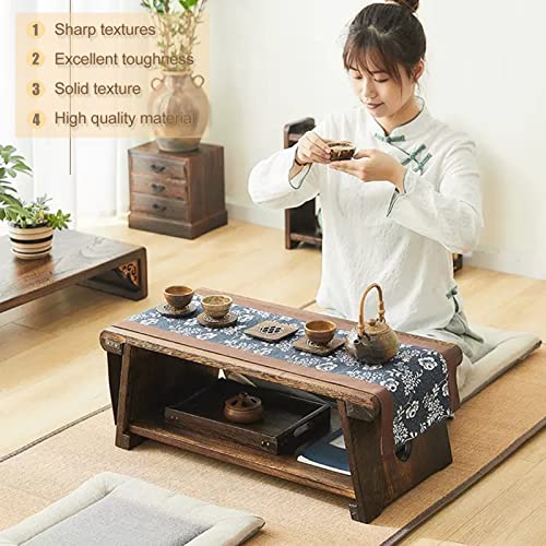 Table de méditation pliable marron pour salon et thé - 2