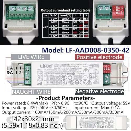 Adaptateur d'alimentation AC220-240V DC9-42V pilote de gradation DALI CC LED - 3