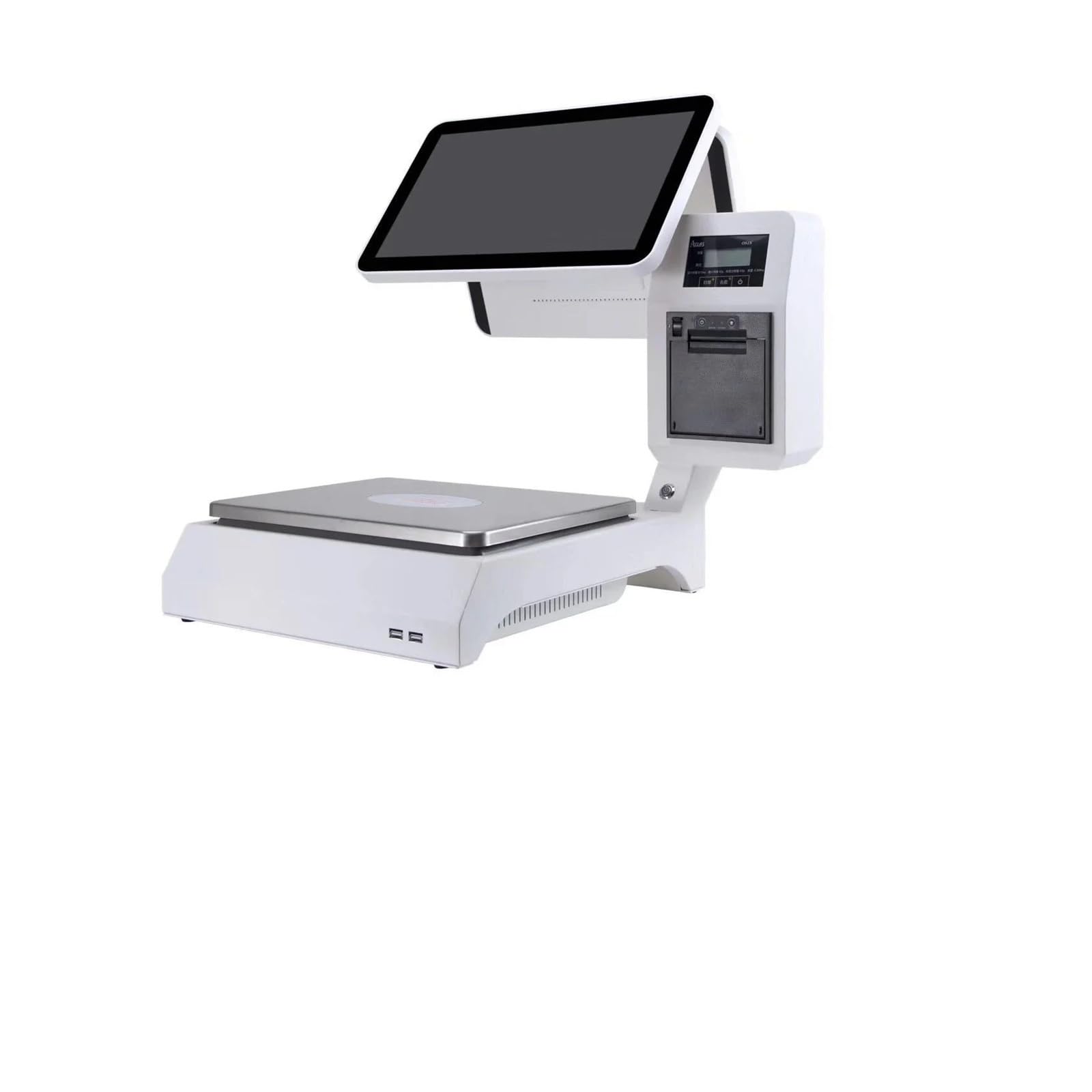Registratori di cassa, Display informativo a doppio touch screen da 15,6 pollici. Registratore della bilancia for contanti con terminale Smart Pos