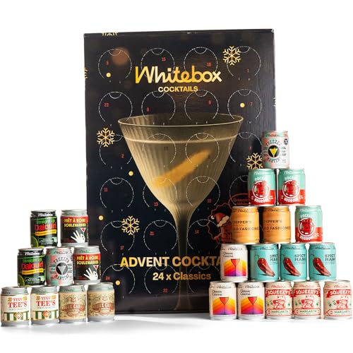 WHITEBOX COCKTAILS Christmas Advent Calendar 24 Cans | Limited Edition Drinks Collection with Margarita Mix Martini & Negroni | Cocktail Gift Set 24x100ml