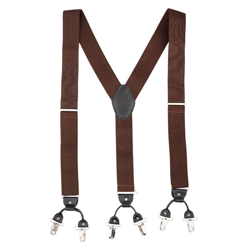Image of The Tie Hub Suspenders for Men | Slim Clip-On Y-Back Elastic Braces | Adjustable 1.25 Inch | Formal Wedding Office
