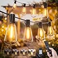 Minetom Outdoor String Lights 100FT, 31+2 LED Shatterproof ST38 Bulbs with Remote Dimmable, Connectable Waterproof Patio Outdoor Lights for Backyard Deck Gazebo Porch Party