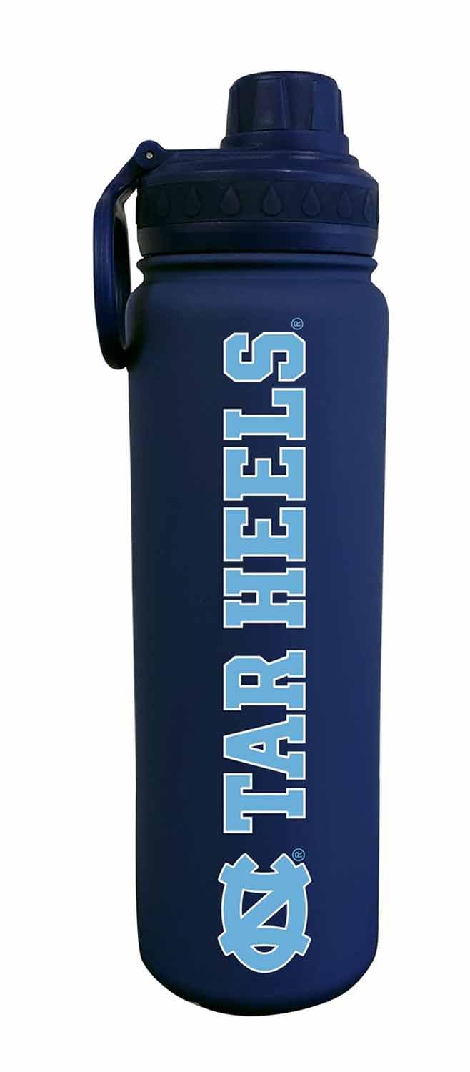 Campus Colors NCAA Edelstahl-Wasserflasche – 680 Ml, Mit Drehverschluss & Trageclip, Für Northwestern Wildcats (Schwarz)