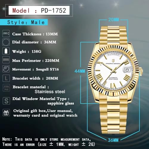 Image of LACZ DENTON Pagani Design DD36 Men's Watches Luxury Automatic Watch Men AR Sapphire Glass Mechanical Wristwatch Men 10Bar ST16 Movement