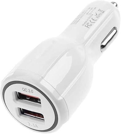 Adaptador USB de Carga del Cargador del Coche del Control de Calidad 3.0 5V 3.1A Universal con Doble Puerto USB r?pida del tel?fono m?vil del Coche para Samsung Regard
