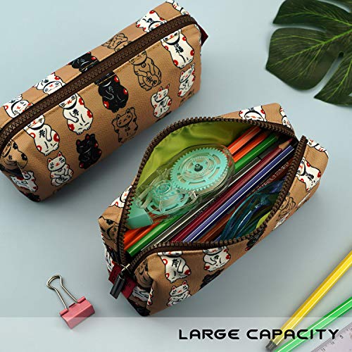 LParkin Lucky Japanese Cat Pencil Case Cute Maneki Neko Cat Pencil Bag Pouch Case Makeup Cosmetic Bag Kawaii Gadget Box Stationary3