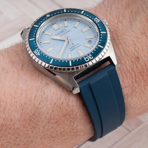 Image of StrapHabit Quick Release Deployant Rubber Watch Strap For Large and Small Wrists - Women and Men - Band FKM Deployment 19mm, 20mm, 21mm, 22mm