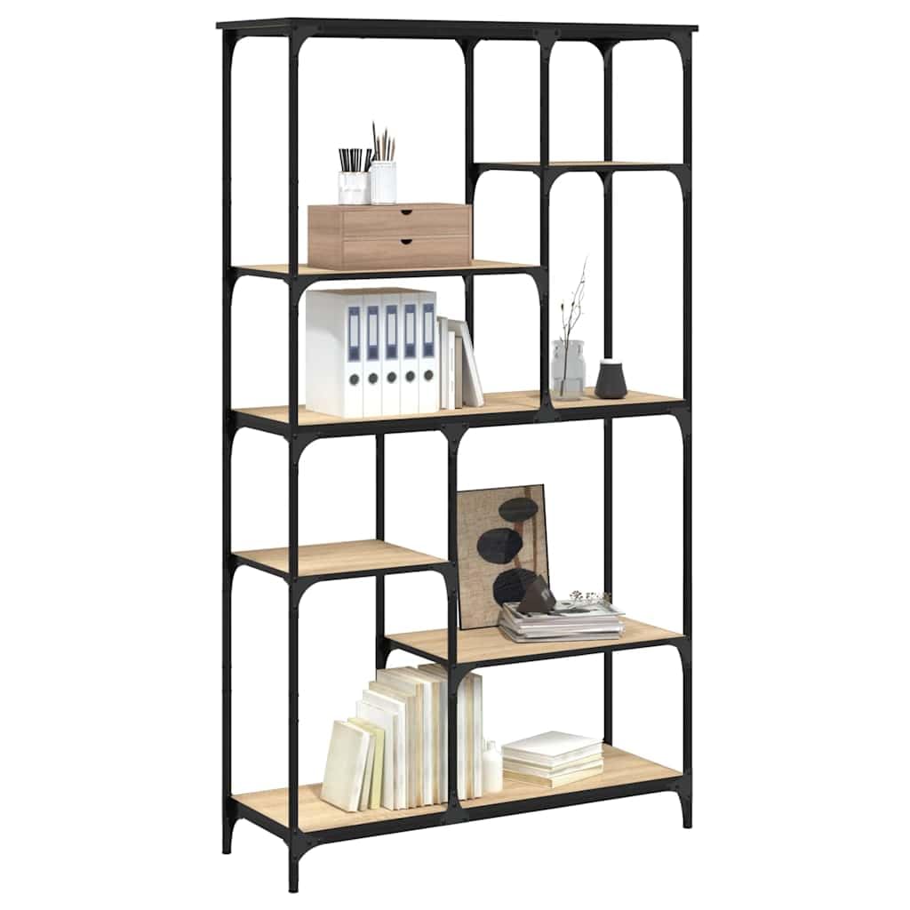 Generisch Bücherregal Sonoma-Eiche 99x35,5x176 cm Holzwerkstoff und Stahl,Möbel,Regalsysteme,Bücherregale Bücherschränke-835410