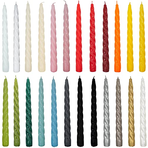 Twisted Candles Vintage No. 1 2er Set - Zwei Sprialkerzen I 20 Farben zur Auswahl I gedrehte Spiral Kerzen Stabkerzen Spitzkerzen Trendkerzen - 23 x 2,2 cm thumbnail