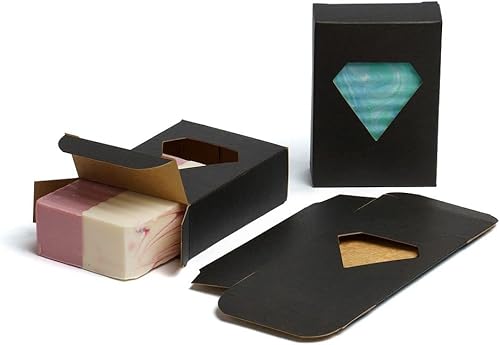 Miniatura 2 de Caja de jabón para ventana de 50 CYP Kraft Diamond - Embalaje de jabón casero - Suministros para hacer jabón - Fabricado en Estados Unidos - Paquete