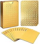 EAY Cartes à jouer Waterproof de luxe 24K Gold Diamond Foil Poker Carta Cartes de jeu d'or, Deck de cartes en plastique Cartes de jouer imperméables