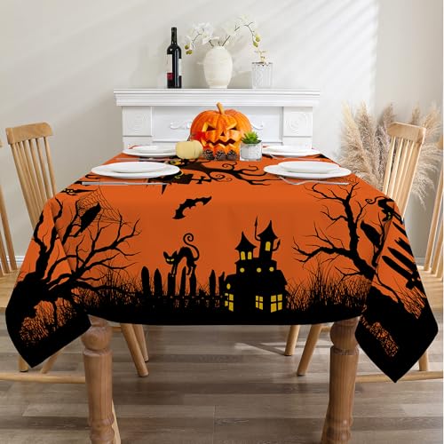 Halloween Tablecloth Orange Castle DROPS TO to (MORE OPTIONS AVAILABLE) - image 2