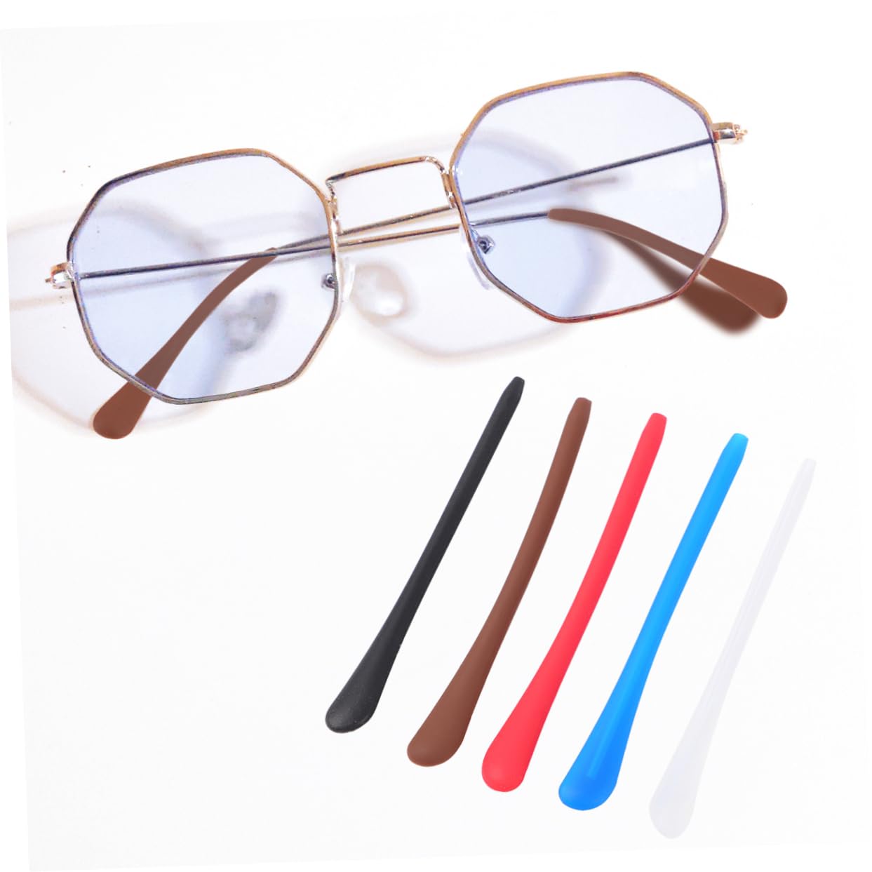 SEWOART 10 Pair Spectacle Frame Cover Glasses Leg Sleeve Replacement Glasses Temple Cover Anti-Slip Glasses Retainers Ear Pads for Glasses Eyeglass Legs Replacement Glasses Leg Cushion