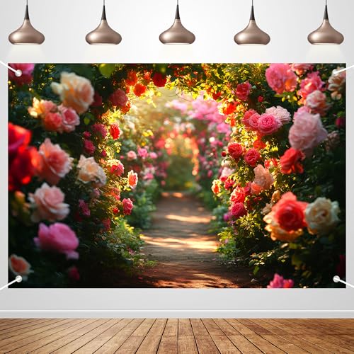 Fondo Fotográfico Arco de Flores 72 x 43 Pulgadas miniatura 1