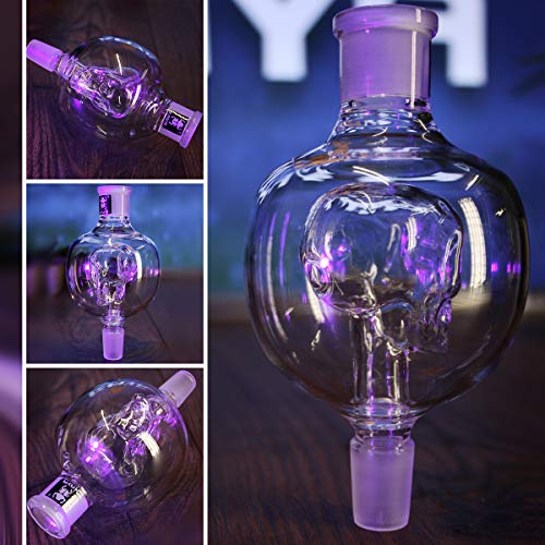 Kaya Shisha Molassefänger Glas Skull, Kugel mit Totenkopf, Stabiler 18.8 Schliff - Wasserpfeifen Zubehör (Klar) – Bild 5