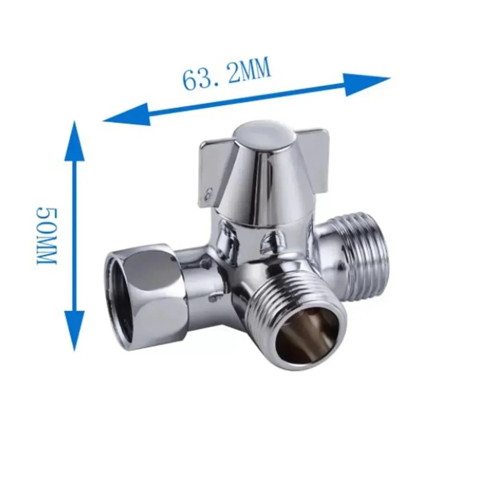 3-drożny zawór rozdzielający 1/5.1 cm przełącznik kranu wylotowego, adapter kontroli wody do węża prysznicowego, rozdzielacz łazienkowy złącze T, trwały i łatwy w instalacji