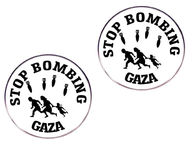 ZENRUIMING2 Save Palestine Pins, Stop Bombing Metal Alloy Pins, Clothes Bags Hats Accessories