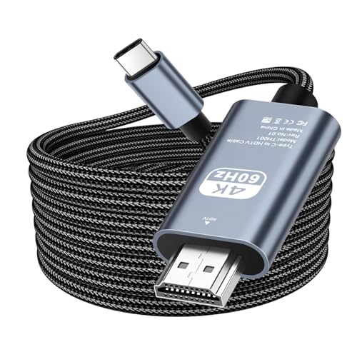 【USB Type C転HDMI線 4K対応】HDMI変換ケーブル 2M 映像出力ケーブル 4K@60Hz 高速伝送 Phone15/16 Pro Max、MacBook、Pad Pro、Galaxy、Surface対応 ナイロン編み 耐久性
