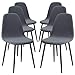 NIBESSER Housse de Chaise Scandinave Jaquard Gris Lot de 6 pour Protection Chaise de Salle a Manger Extensible Universelle Toutes Les Saisons, Couverture de Chaise Scandianve Lavable (Gris，6PCS)