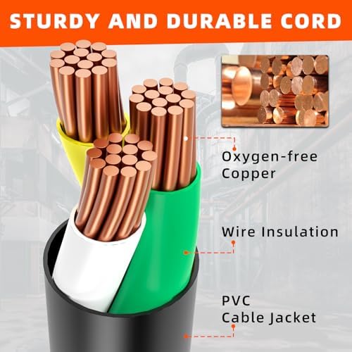 HuiFengros 25 FT Outdoor Extension Cord | Black Extension Cord Waterproof, 16 Gauge 13Amps 125V, SJTW, ETL Listed, Indoor/Outdoor Use — view 3