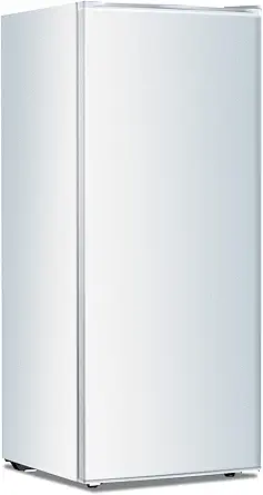 Kismile Upright Freezer, 6.0 Cu.ft Deep Freezer with Reversible Single Door,Removable Shelves, Small Stand Up Freezer with Adjustable Thermostat for Home/Kitchen/Office/Garage (White)