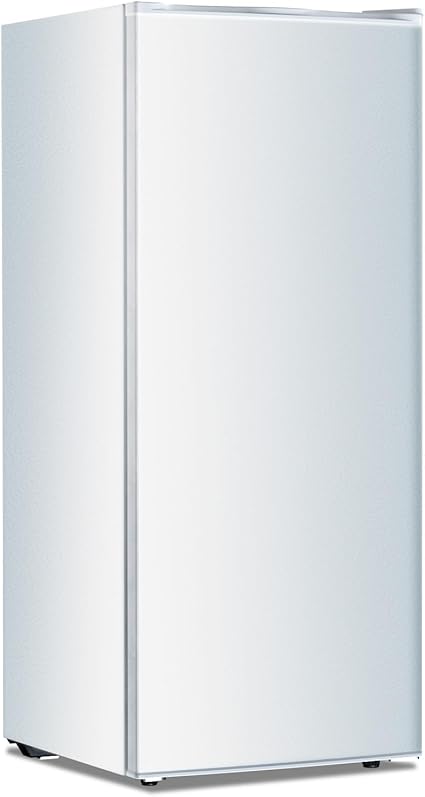 Kismile Upright Freezer, 6.0 Cu.ft Deep Freezer with Reversible Single Door,Removable Shelves, Small Stand Up Freezer with Adjustable Thermostat for Home/Kitchen/Office/Garage (White)