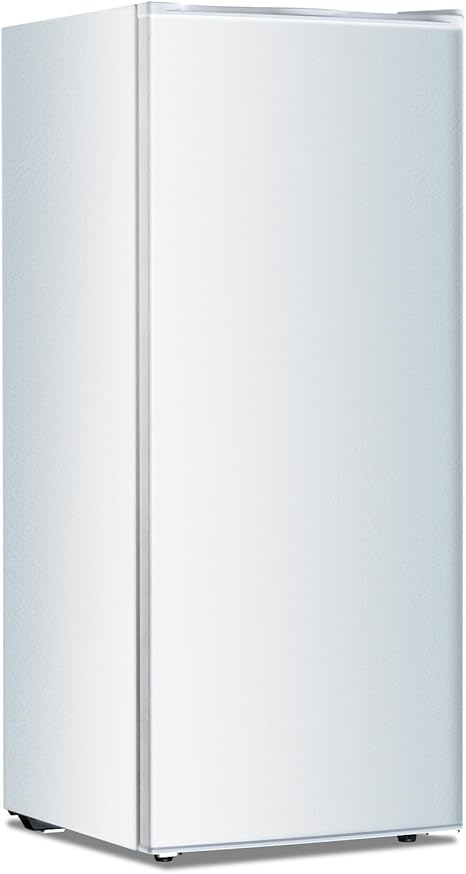 Kismile Upright Freezer, 6.0 Cu.ft Deep Freezer with Reversible Single Door,Removable Shelves, Small Stand Up Freezer with Adjustable Thermostat for Home/Kitchen/Office/Garage (White)