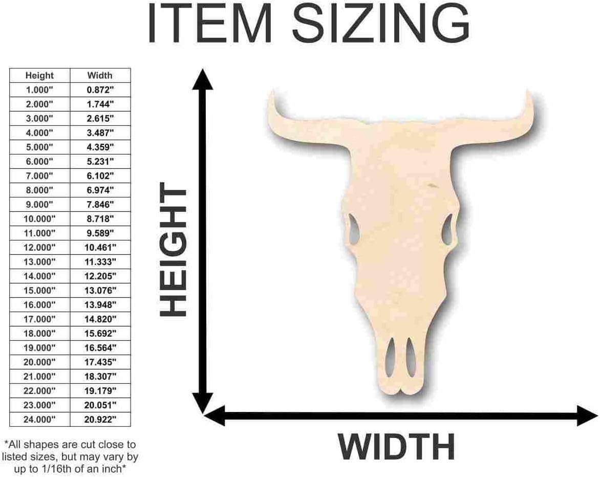 Unfinished Wood Cow Head Shape Farm Animal Craft up to 46" DIY 16" / 3/4"