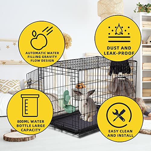 Mcgogo Rabbit Water Bottle, Guinea Pig Water Bottle,28Oz Hanging Fountain Automatic Dispenser No Drip Water Bowl For Cage (Green) #TOP3