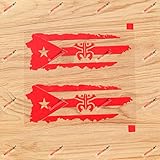 Puerto Rico Map Flag Coqui Frog Decal Sticker Vinyl Puerto Rican - 2 Pack Red, 4 Inches - for Car Boat Laptop Window No Background