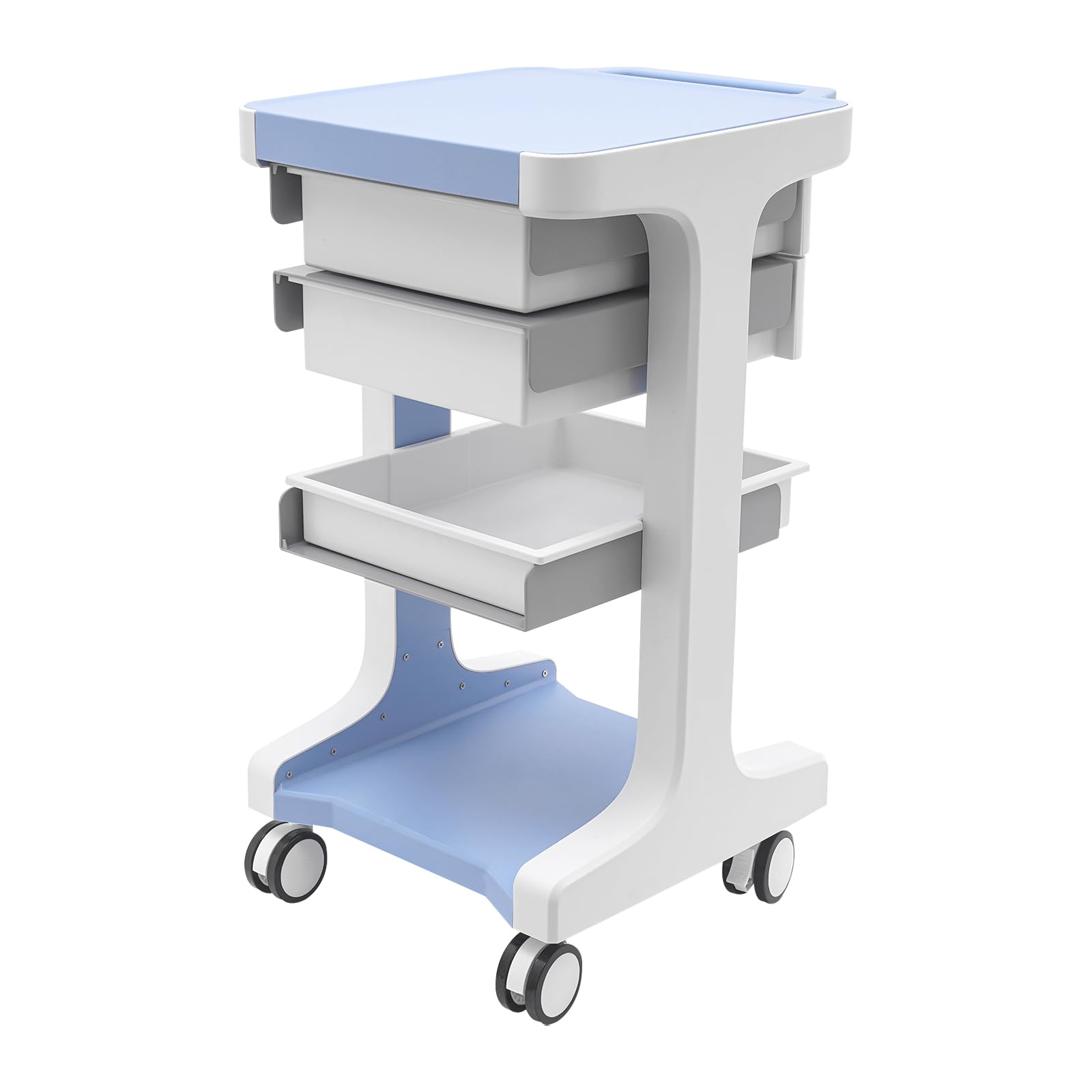 Salon Trolley Kosmetikwagen Laborwagen Arbeitswagen Aufbewahrungswagen mit 2 Schubladen Gerätewagen für Kosmetik, Schönheitsinstrumente