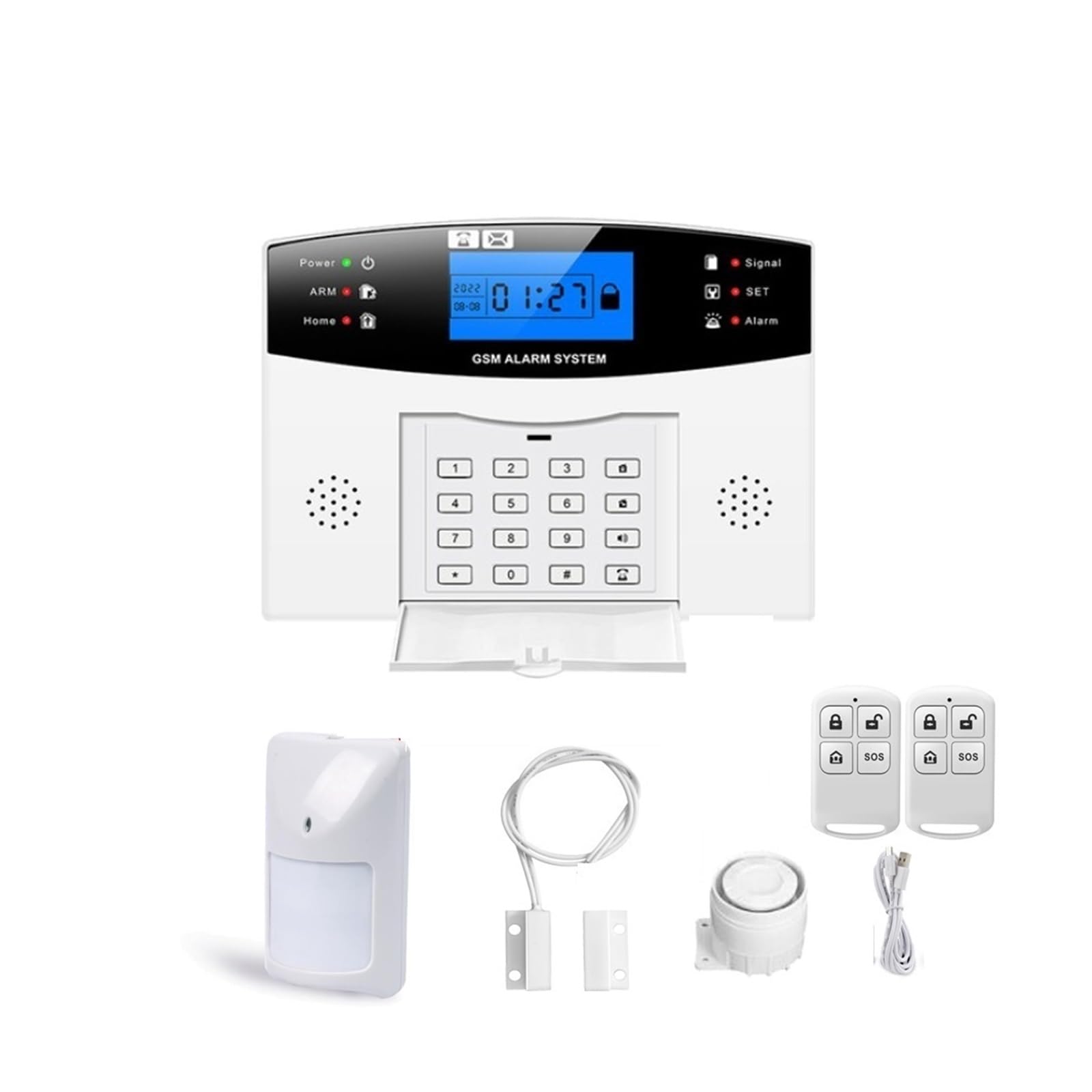 Tuya Wifi Wireless Home Security GSM Alarm System Remote Control Auto Dial PIR Door Sensor Siren Remote Monitoring(Kit L)
