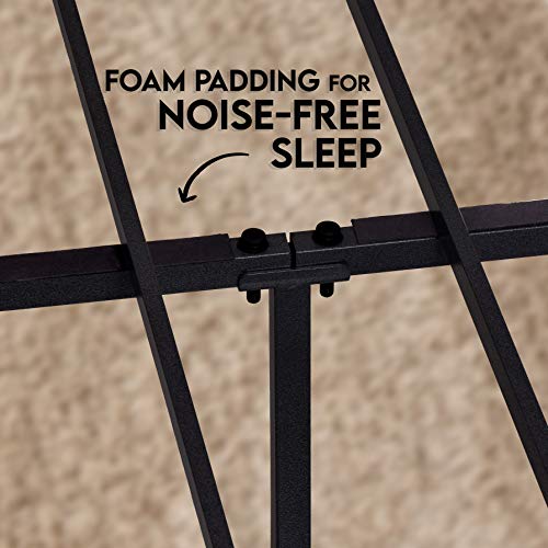 Ambee21 Victorian Queen Metal Bed Frame With Headboard And Footboard Platform/Wrought Iron/Heavy Duty/Solid Sturdy Metal Slat/Black/No Box Spring Needed/Mattress Foundation/Under Bed Storage #TOP6