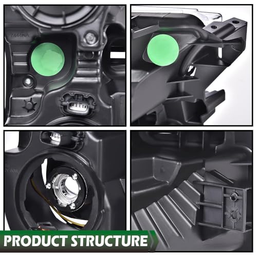 Image of GRAND ORANGE Headlights + Clear Fog Lights Assembly Compatible with Ford F150 2015 2016 2017 4PCS Clear Lens Black Housing Amber Reflector, FO2502335