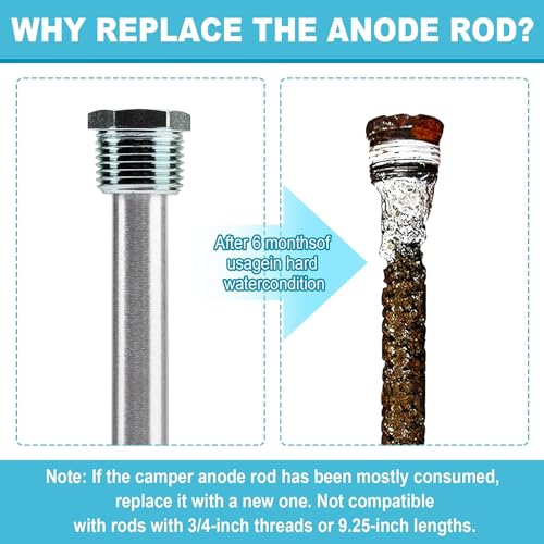 Image of RV Water Heater Magnesium Anode Rod 2Pack, 4.5 inch x 1 /2 inch NPT, Compatible with Atwood Dometic 11553, Fits RV, Camper and Trailer Water Heaters