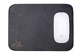 Centaur - Tappetino per mouse in vera pelle, 25 x 18 cm, colore: nero
