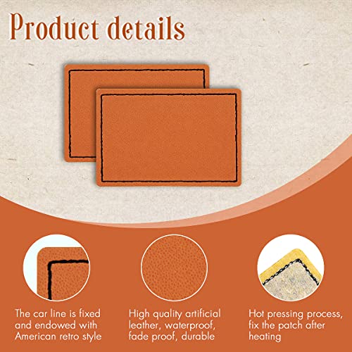 Fantasyon 30 Pcs Blank Leatherette Hat Patches With Adhesive Rectangle Khaki Patch Faux Leather Patches For Hats Custom Fabric Repair Sew Laser Supplies 3 X 2 Inches #TOP2