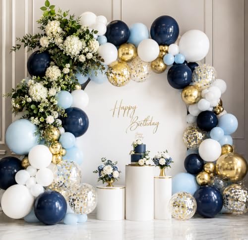 Image of Party Propz Blue Balloons for Decoration - Pack of 84 Pcs Birthday Decoration Items for Boy | Blue Theme Decoration's Kit | Metallic Balloons for Decoration's | Balloon for Birthday (Latex)