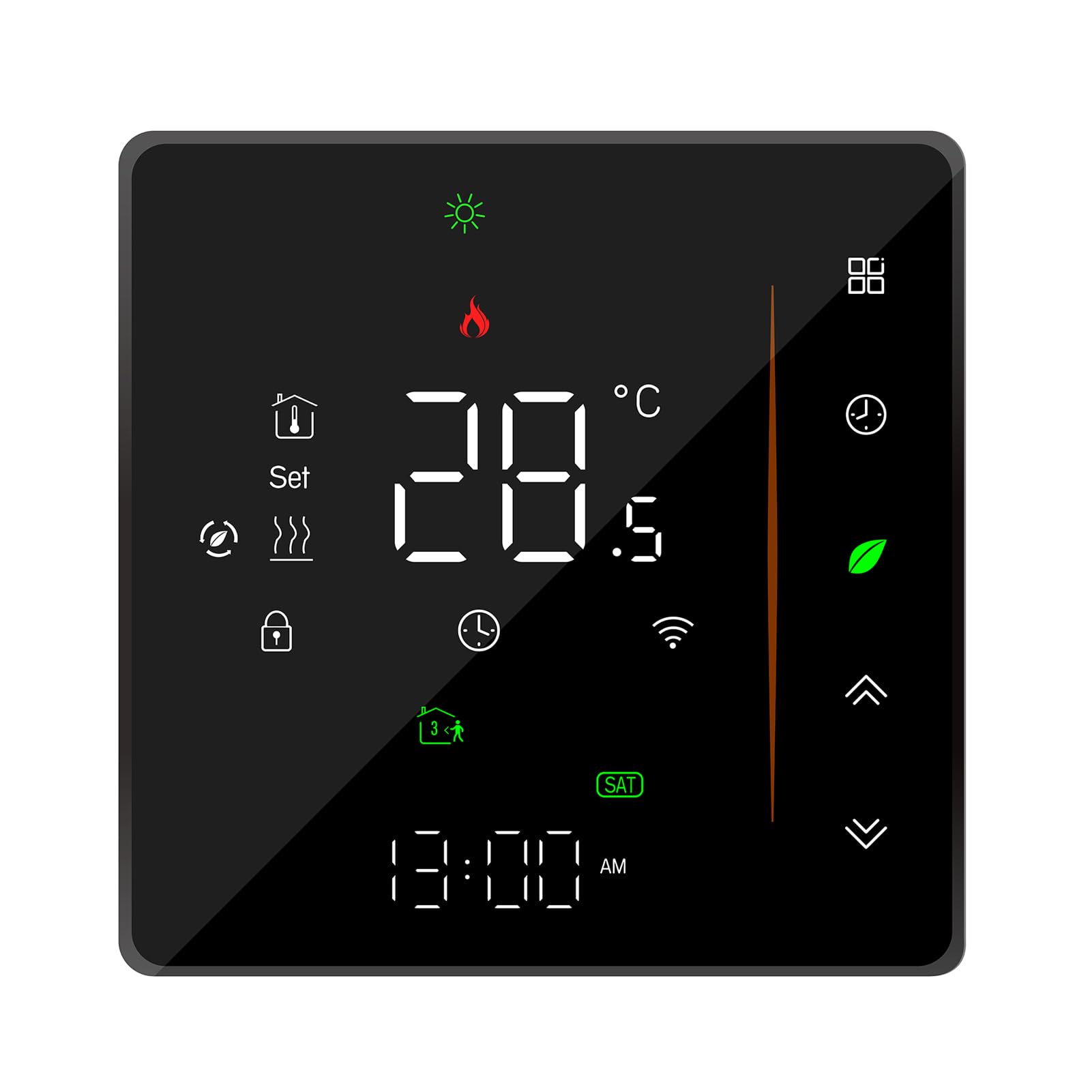 Inteligentny Termostat do Ogrzewania Podłogowego, Termostat WiFi z Wyświetlaczem LED, Sterowanie z Aplikacji, Programowalny Tygodniowy, dokładność ±1°C, (BHT-006GALW Wodne ogrzewanie