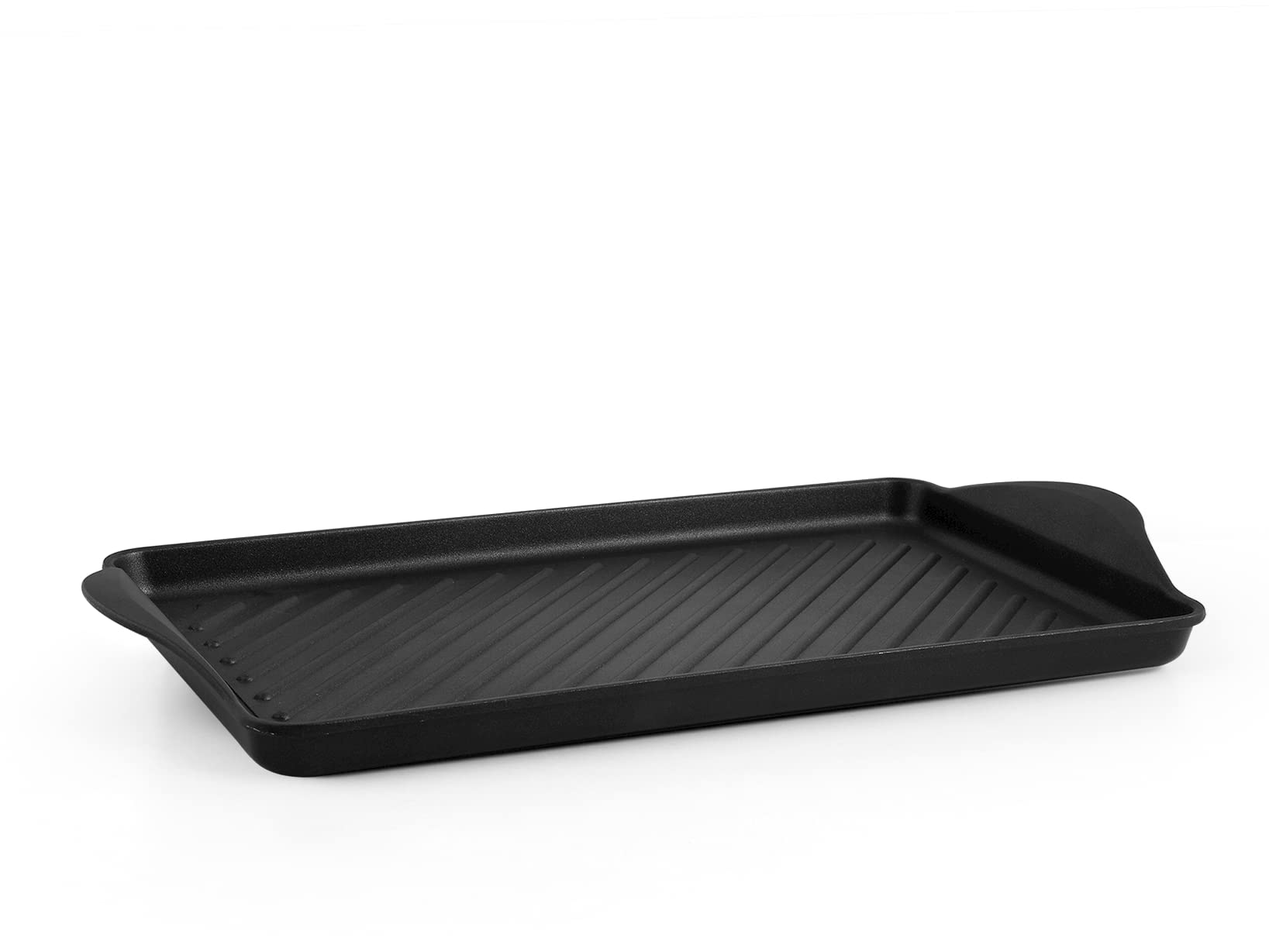 Home Granchef Piastra Rigata, Rivestimento Antiaderente, Rettangolare, Alluminio Pressofuso, Nero, 58 x 30 cm/Diametro 58 cm