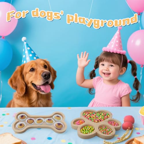 Tablero de Servir de Bambú con Forma de Pata y Hueso, 4 Piezas, Ideal para Aperitivos, Quesos, Dulces o Decoración, Regalo para Fiestas Temáticas de Mascotas miniatura 3