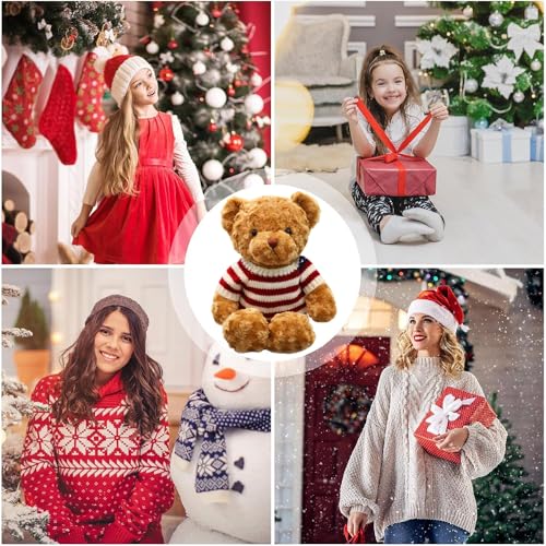 YGCHEN Ours de Noël Poupée en Peluche Décoration de Noël Fête Animal en Peluche Jouets Ours en Peluche de Noël Ornements Poupées de Collection pour Filles Garçons – Image 7