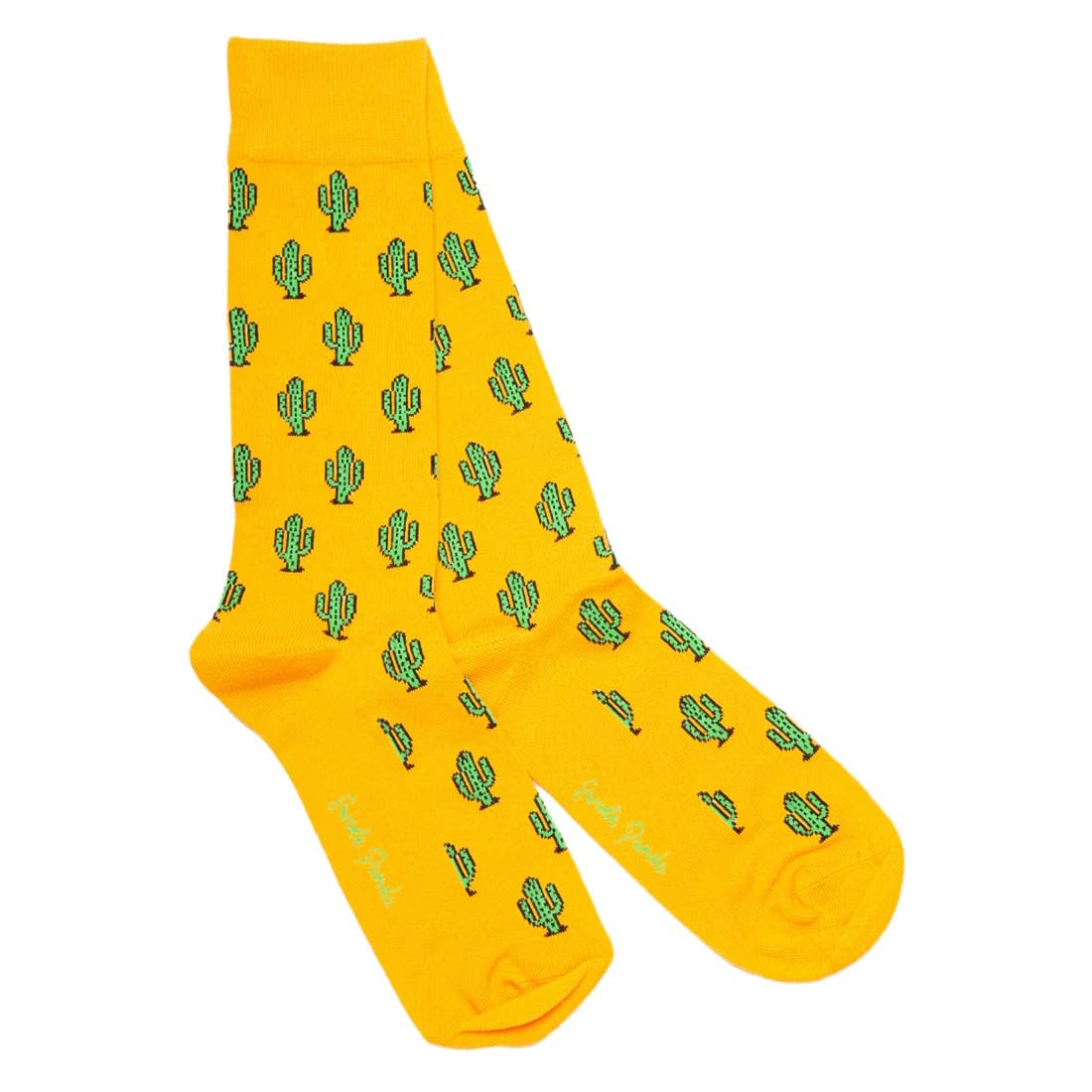 Swole Panda Cactus Yellow Bamboo Socks, UK 4-7, 75% Viscose